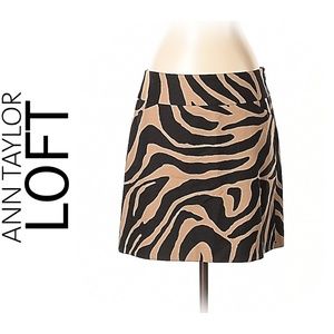 ANN TAYLOR * LOFT ANIMAL PRINT SKIRT